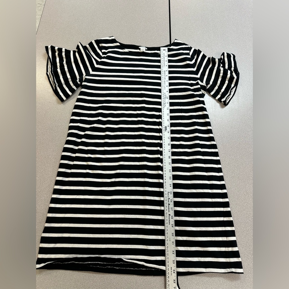 J. Crew Factory Black and White Striped Mini Dress